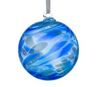 Happy 60th Birthday Gift - 10cm Blue Sapphire Glass Friendship Ball - Handcrafted Keepsake Ornament for Milestone Birthday