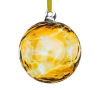 Sienna Glass 10cm Friendship Ball Happy 75th Birthday in Yellow Sienna Glass Yellow