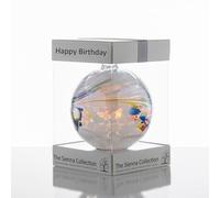Happy Birthday Gift - 10cm White Glass Friendship Ball - Handcrafted Keepsake Ornament for Birthday Celebrations, Special Occasions & Unique Gift Idea