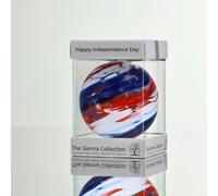 Sienna Glass 10cm Friendship Ball - Happy Independence Day (Handmade Glass Keepsake)