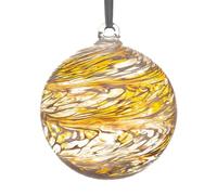Handmade Hanging Glass Friendship Ball - 10cm Gold - Unique Gift for Her - Special Occasion Décor - Decorative Ornament