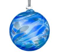 Hanging Glass Friendship Ball 10cm diameter , Sapphire