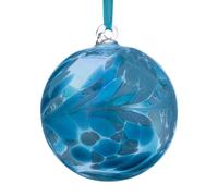 Hanging Glass Friendship Ball 10cm diameter , Turquoise