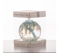 Sienna Glass 10cm Spirit Ball - Handcrafted Pastel Blue Mouth-Blown Glass Ornament - Unique Gift Boxed Decoration for Mother's Day, Windows, Gardens, Memorials, Birthdays, Anniversaries, Home Decor