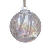 Sienna Glass Spirit Ball, White, 11 x 11 x 14 cm