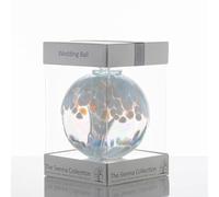 Sienna Glass 10cm White Wedding Spirit Ball - Handcrafted Mouth-Blown Glass Ornament with Internal Strands - Gift-Boxed Keepsake with Ribbon and Tag - Symbolic Wedding Decoration and Gift