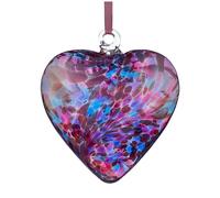 Sienna Glass 12Cm Friendship Heart Blue & Pink Blue