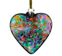Sienna Glass 12cm Friendship Heart - Multicoloured Turquoise