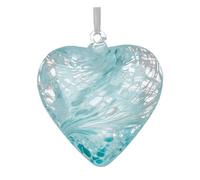 Sienna Glass 12Cm Friendship Heart Pastel Blue In Light Blue Light Blue