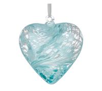 Sienna Glass 12cm Hanging Glass Heart - Handcrafted Iridescent Mouth-Blown Glass Ornament with Light Reflecting Finish - Unique Gift Boxed Decoration for Windows, Gardens, Weddings, Birthdays
