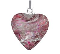 Sienna Glass 12Cm Friendship Heart Pastel Pink Pink