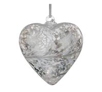 Sienna Glass 12cm Hanging Glass Heart - Handcrafted Silver Iridescent Mouth-Blown Glass Ornament with Light Reflecting Finish - Unique Gift Boxed Decoration for Windows, Gardens, Weddings, Birthdays