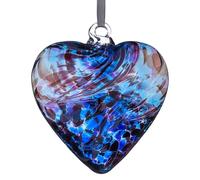 Sienna Glass 12cm Friendship Heart - Purple & Blue