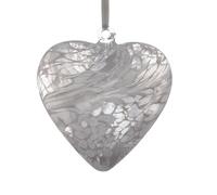 Sienna Glass 12cm Friendship Heart White Sienna Glass White