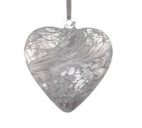 Sienna Glass 12cm Hanging Glass Heart - Handcrafted Iridescent Mouth-Blown Glass Ornament with Light Reflecting Finish - Unique Gift Boxed Decoration for Windows, Gardens, Weddings, Birthdays