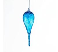 Sienna Glass 16cm Friendship Droplet - Pixie - Handcrafted Glass Ornament with Hanging Ribbon for Birthdays, Thank You, or Friendship Day