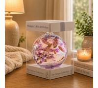 Sienna Glass 18th Birthday Gift - Handcrafted Pink & Purple Glass Friendship Ball - Unique Keepsake for Daughter, Granddaughter Boxed with Ribbon