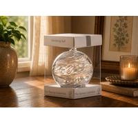 Sienna Glass 25th Wedding Anniversary Friendship Ball - 10cm Handcrafted Silver Glass Ornament - Silver for Couples - Gift Boxed with Ribbon