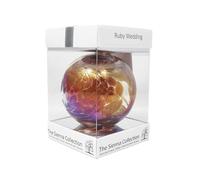 Sienna Glass 40th Wedding Anniversary Friendship Ball - 10cm Handcrafted Ruby Glass Ornament - Ruby for Couples - Gift Boxed with Ribbon