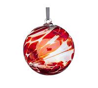 Sienna Glass 40th Wedding Anniversary Friendship Ball - 10cm Handcrafted Ruby Glass Ornament with Ribbon - Unique Gift for Ruby Anniversary Celebrations