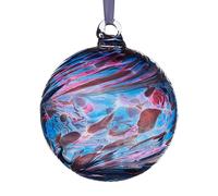 Hanging Glass Friendship Ball, 8cm, Blue and Pink