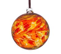 Hanging Glass Friendship Ball, 8cm, Ruby, Orange