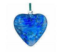 Sienna Glass 8Cm Friendship Heart Blue