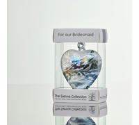 Sienna Glass 8cm Friendship Heart - For Our Bridesmaid (Pastel Silver, Handmade Glass Keepsake)