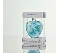 Sienna Glass 8cm Friendship Heart - Forever Yours (Pastel Blue, Handmade Glass Keepsake)