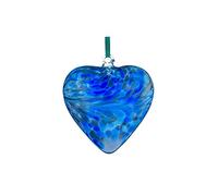 Sienna Glass 8cm Friendship Heart - Handcrafted Hanging Glass Ornament Gift - Sentimental Keepsake for Birthdays or Friendship