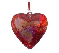 Sienna Glass 8cm Friendship Heart I Love You Red in Dark Red Sienna Glass Dark Red