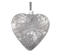 Sienna Glass 8cm Friendship Heart In Loving Memory White Sienna Glass White