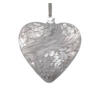 Sienna Glass 8Cm Friendship Heart In Loving Memory White White