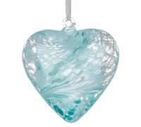 Sienna Glass 8cm Friendship Heart - Pastel Blue