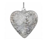 Sienna Glass 8Cm Friendship Heart Pastel Silver
