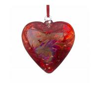 Sienna Glass 8Cm Friendship Heart Red Ornament