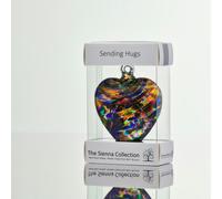 Sienna Glass 8cm Friendship Heart - Sending Hugs (Multicoloured, Handmade Glass Keepsake)