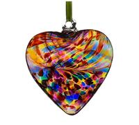 Sienna Glass 8cm Friendship Heart Sending Hugs Multicoloured in Dark Red Sienna Glass Dark Red