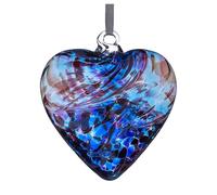 Sienna Glass 8Cm Friendship Heart Stay Strong Purple & Blue Blue