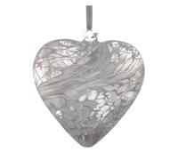 Sienna Glass Small Glass Friendship Heart-White, 9 x 9 x 12 cm