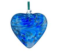 Sienna Glass 8cm Friendship Heart - With Love - Blue