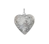 Sienna Glass 8cm Pastel Silver Friendship Heart - Handcrafted Glass Hanging Ornament Gift for Birthdays, Friendship or Special Occasions