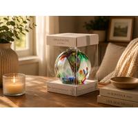 Sienna Glass Attraction Orb - 10cm Handcrafted Mouth-Blown Glass Ornament - Happiness - Hanging Window Decoration - Keepsake Gift Boxed with Ribbon