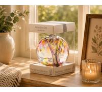 Sienna Glass Attraction Orb - 10cm Handcrafted Mouth-Blown Glass Ornament - Inspiration - Hanging Window Decoration - Keepsake Gift Boxed with Ribbon