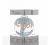 Sienna Glass Attraction Orb - Remembrance - 10cm Handcrafted Glass Ornament with Ribbon - Unique Keepsake Gift for Memorials and Special Occasions