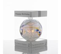 Sienna Glass Birthday Gift for Her - Glass Friendship Ball Ornament - 10cm White Handcrafted Hanging Keepsake - Thoughtful Birthday Present for Mum, Friend or Sister