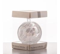 Sienna Glass April Birthstone Friendship Ball - 10cm Handcrafted Diamond-Coloured Glass Ornament with Ribbon - Unique Gift for Birthdays or Special Occasions