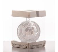 Sienna Glass April Birthstone Friendship Ball - 10cm Handcrafted Diamond-Coloured Glass Ornament with Ribbon - Unique Gift for Birthdays or Special Occasions