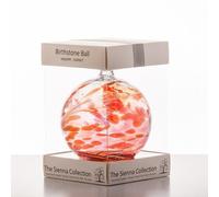 Sienna Glass 10cm Birthstone Friendship Ball - January Garnet - Handcrafted Mouth-Blown Glass Ornament - Gift Boxed Decoration for Birthdays, Windows, Gardens, Memorials, Anniversaries, Home Decor