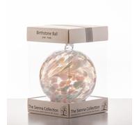 Sienna Glass June Birthstone Glass Friendship Ball-Pearl, 11 x 11 x 14 cm